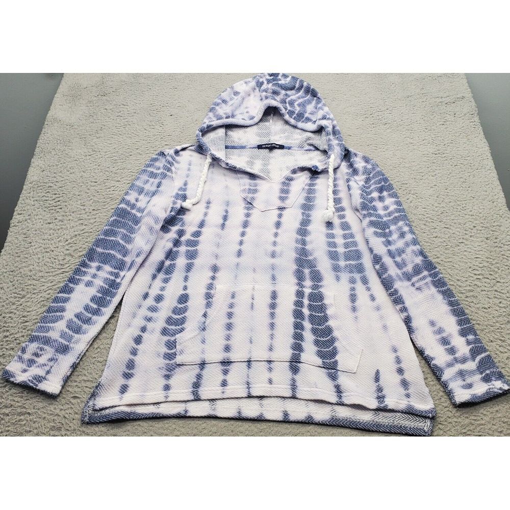 Ocean Drive Hoodie Unisex Large Multi Tie Dye Cotton Long Sleeve Drawstring‎